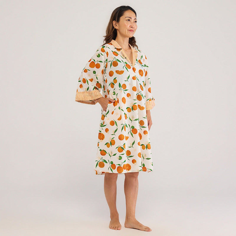 Orange Pima Cotton Midi Dress