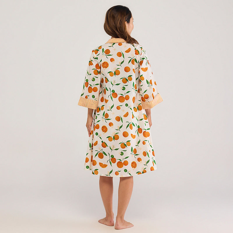 Orange Pima Cotton Midi Dress