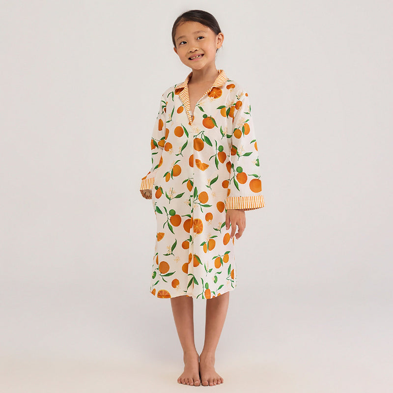 Orange Midi Pima Cotton Dress