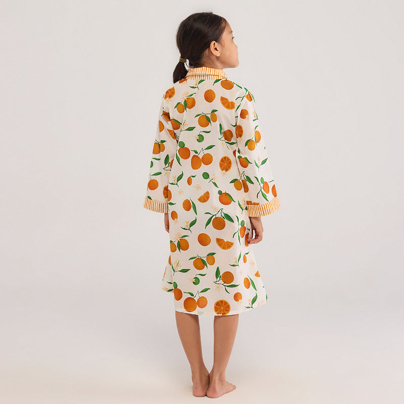 Orange Midi Pima Cotton Dress