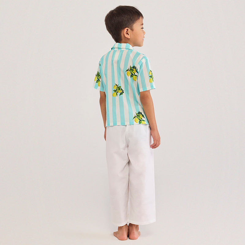 Lemon Pima Cotton Half Sleeves Shirt