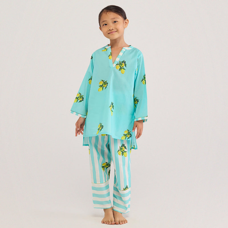Lemon Pima Cotton Kurta Set
