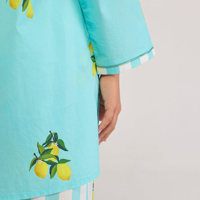Lemon Pima Cotton Kurta Set