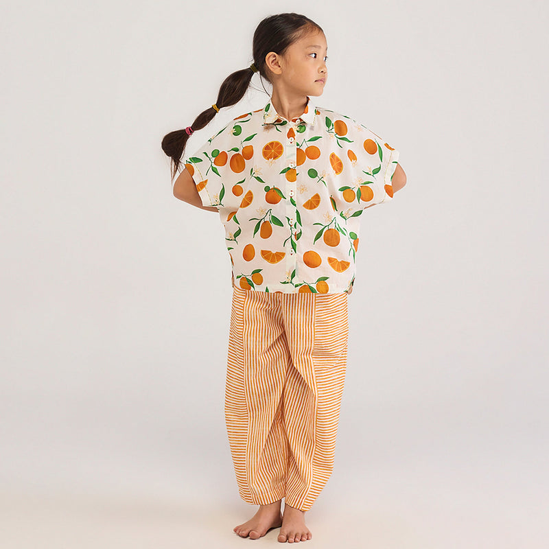 Orange Stripe Pima Cotton Pant