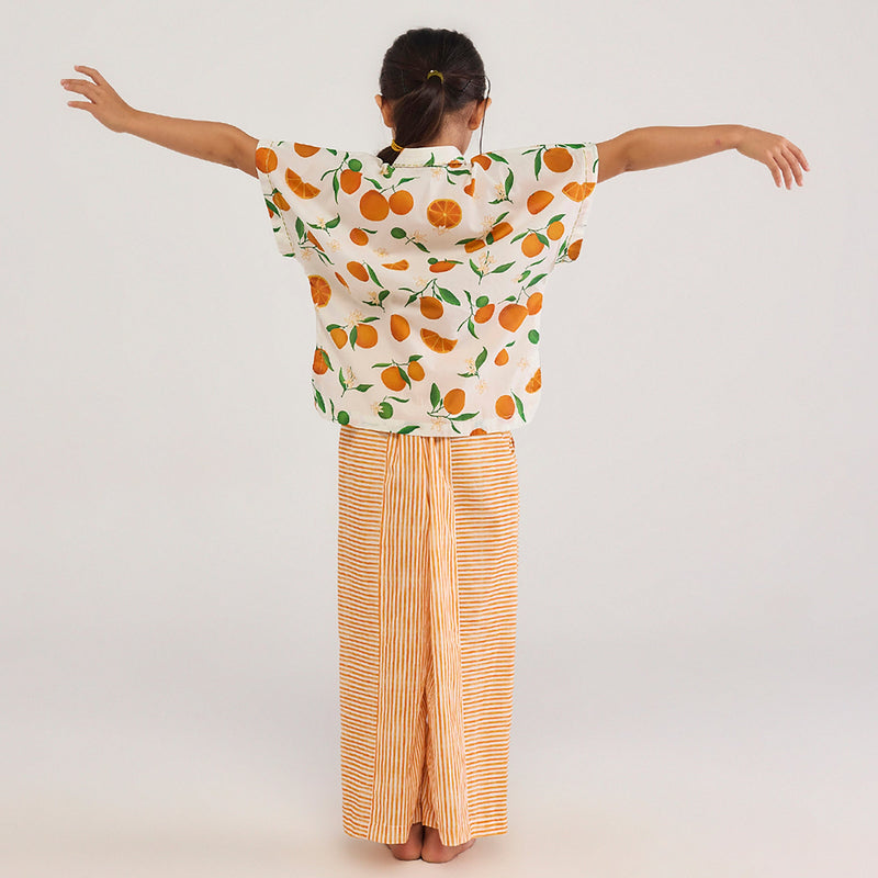 Orange Stripe Pima Cotton Pant