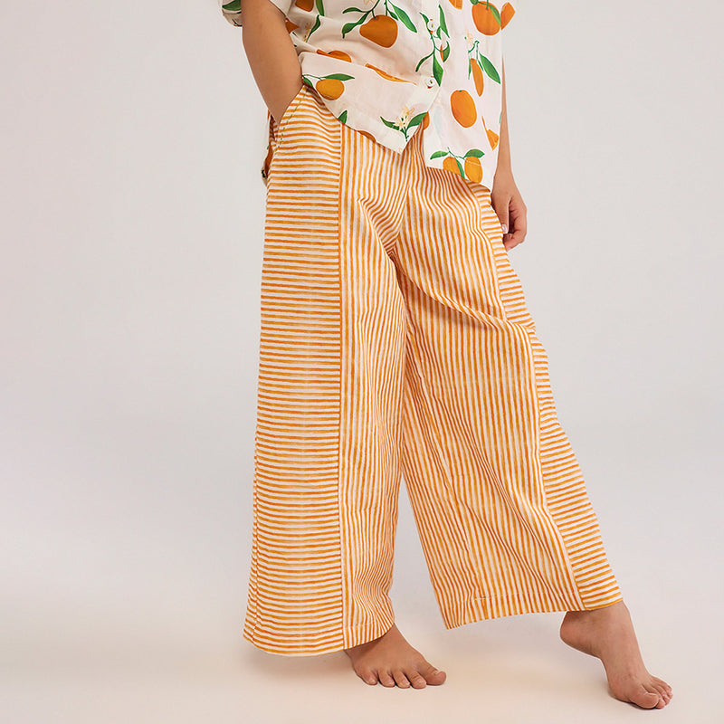 Orange Stripe Pima Cotton Pant
