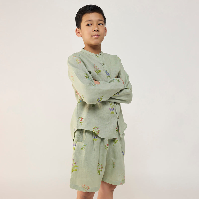 Kimi Timeless Linen Shorts - Mint