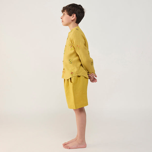 Kei Timeless Linen Shorts - Ochre