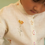 Zinnia Botanical Linen Shirt - Ivory