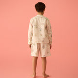 Ivan Floral Linen Shirt- Ivory