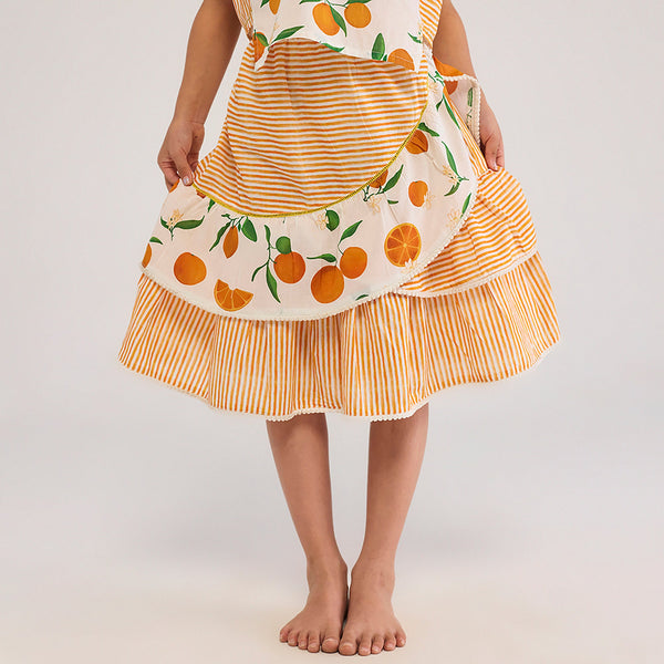 Orange Pima Cotton Skirt