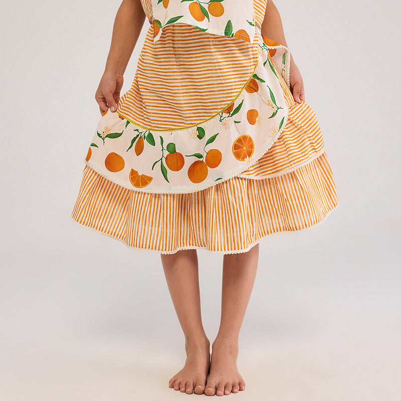 Orange Pima Cotton Skirt