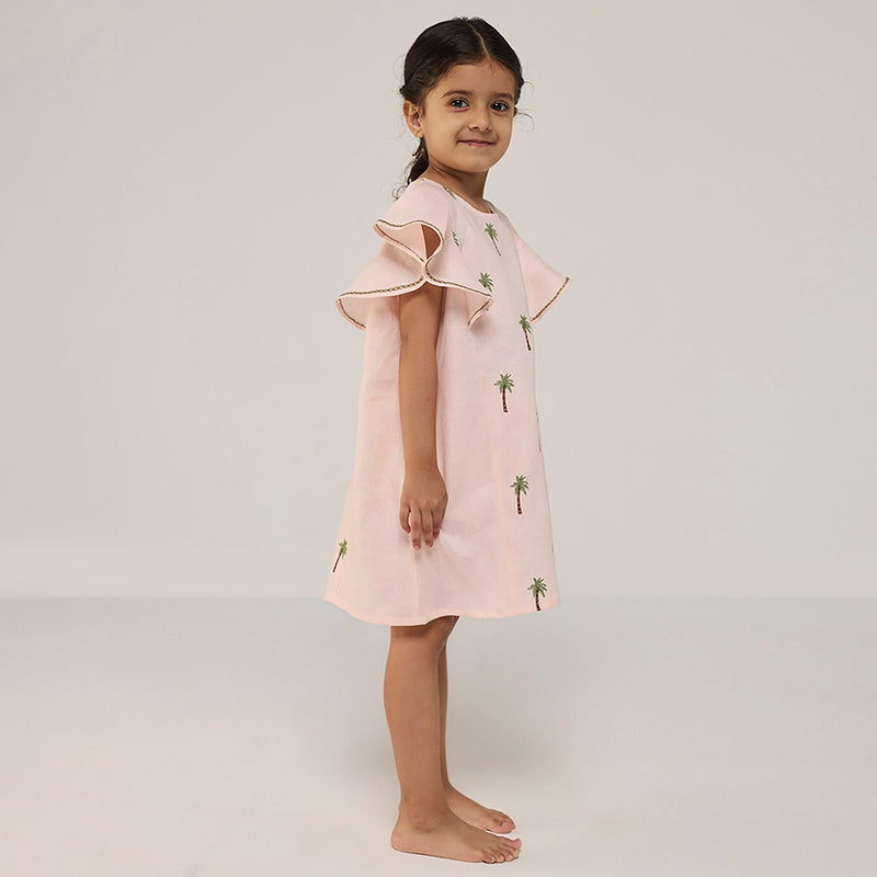 Nia Linen Dress - Blush