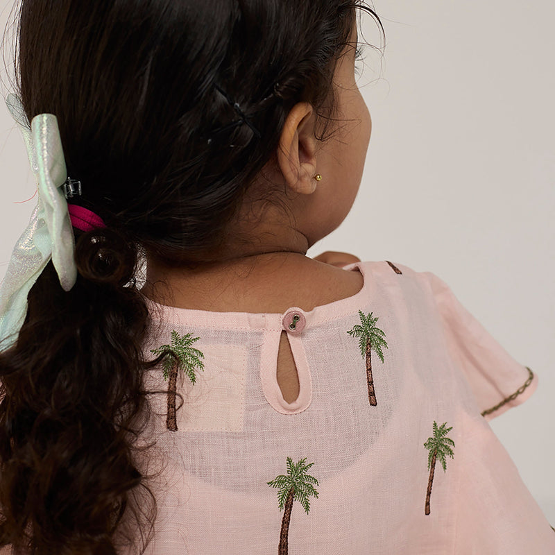 Nia Linen Dress - Blush