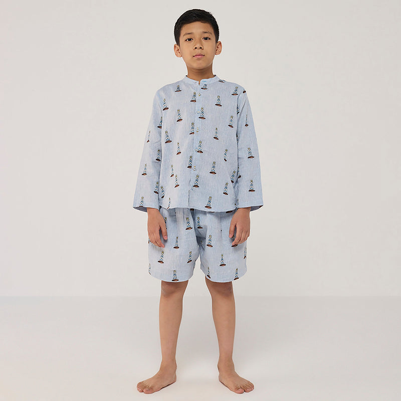 Ben Linen Shirt - Sky (Lighthouse)