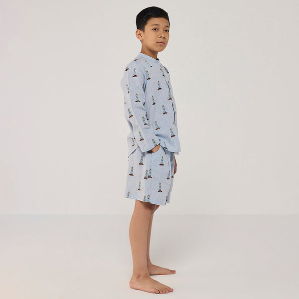 Rolf Linen Shorts - Sky (Lighthouse)