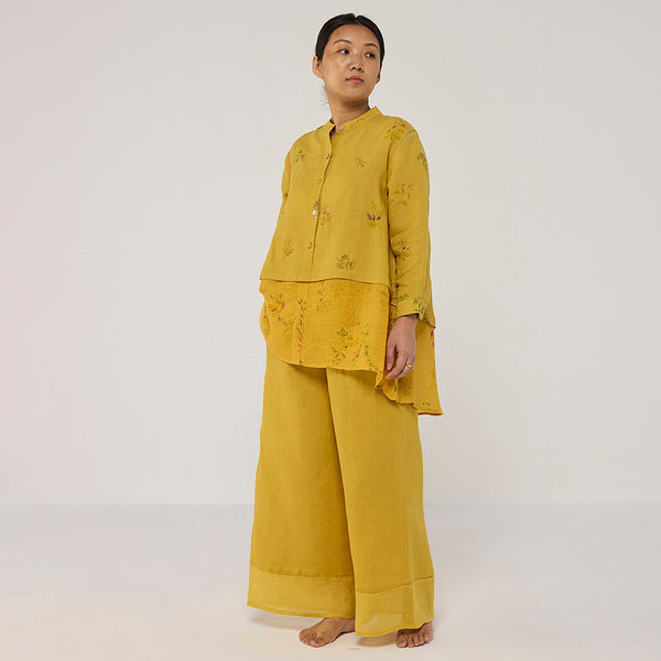 Leina A- Line Linen Co-ord Set - Ochre