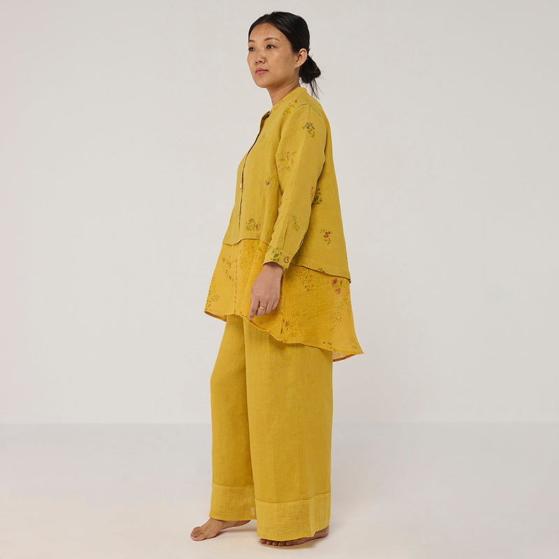 Leina A- Line Linen Co-ord Set - Ochre