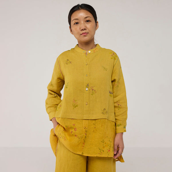 Leina A- Line Linen Co-ord Set - Ochre