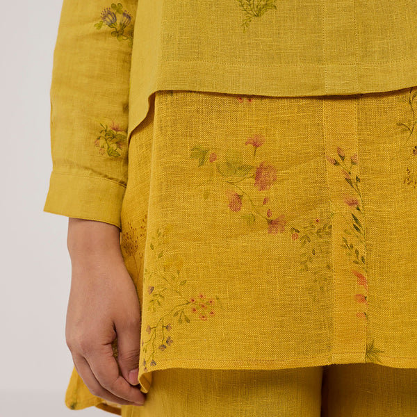 Leina A- Line Linen Co-ord Set - Ochre