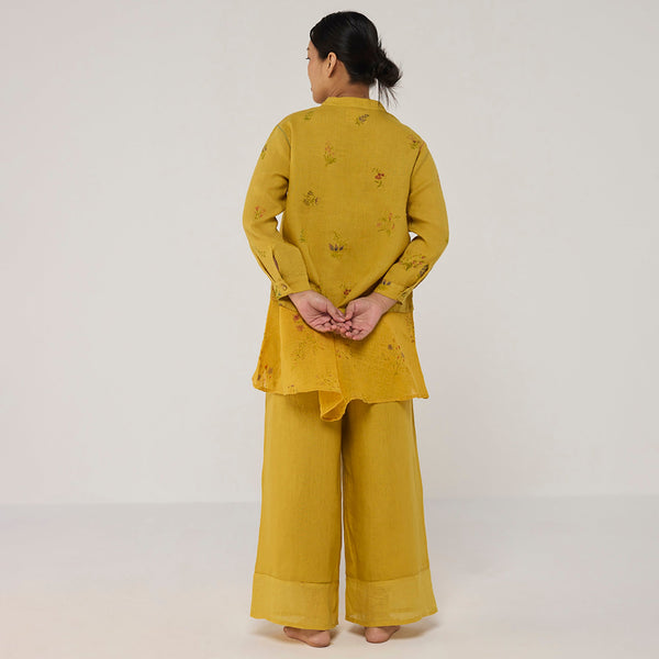 Leina A- Line Linen Co-ord Set - Ochre