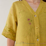 Inoya Shirt Kurta with Handkerchief Hem - Ochre