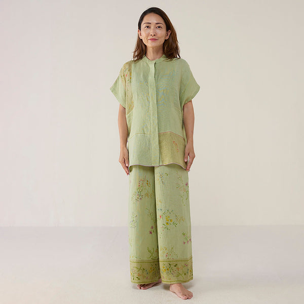 Aboli Patchwork Linen co-ord sets - Mint