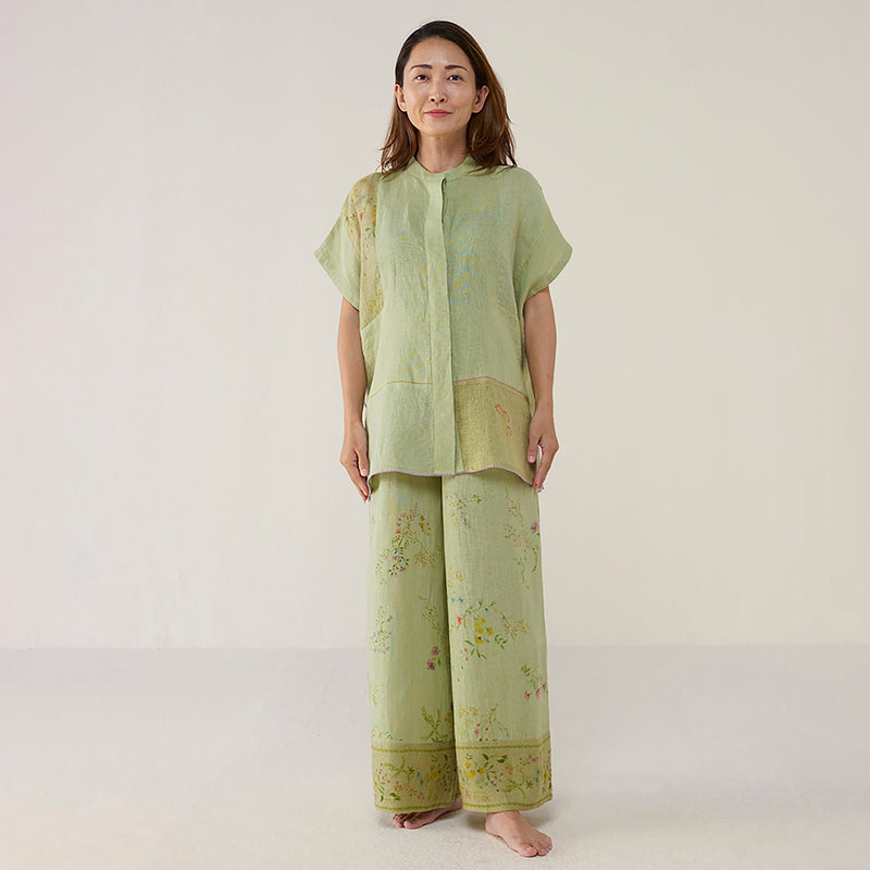 Aboli Patchwork Linen co-ord sets - Mint