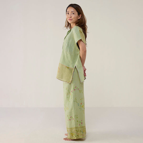 Aboli Patchwork Linen co-ord sets - Mint