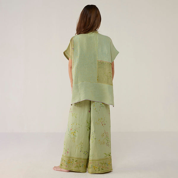 Aboli Patchwork Linen co-ord sets - Mint
