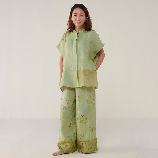 Aboli Patchwork Linen co-ord sets - Mint