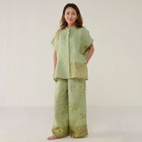 Aboli Patchwork Linen co-ord sets - Mint