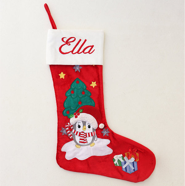 Merry penguin stocking