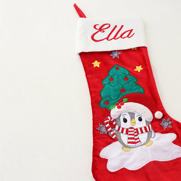 Merry penguin stocking