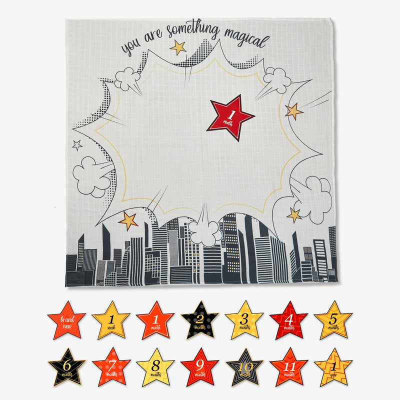 Superhero Milestone Organic Swaddle