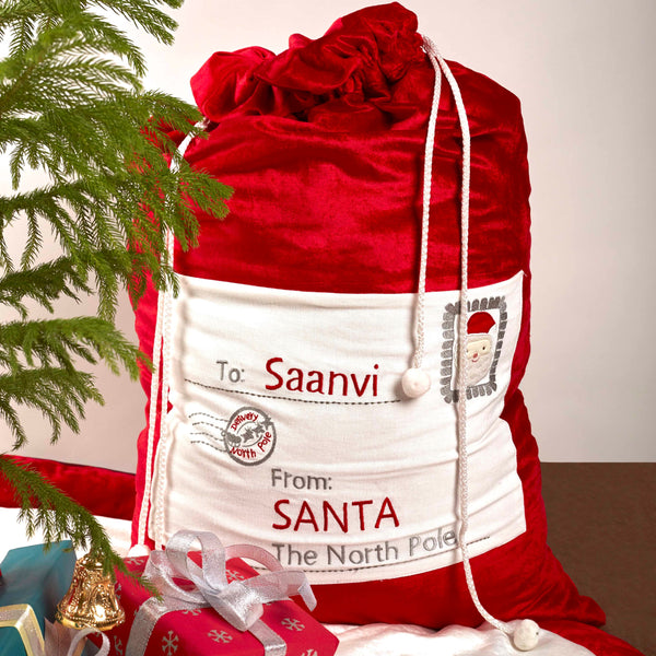 Personalized Red Velvet Luxe Santa Sack