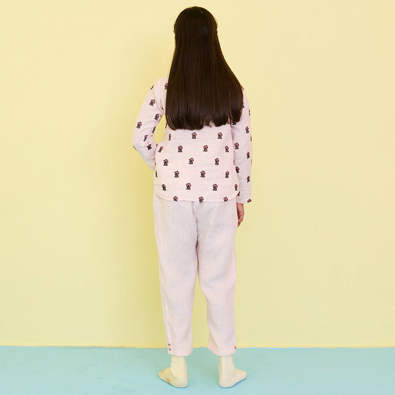 Mia Embroidered Linen Co-Ord Set - Blush