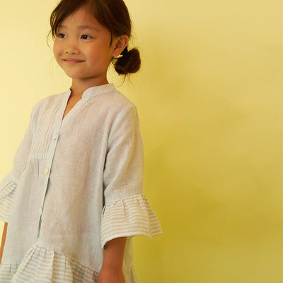 Aimee Linen Dress - Sky