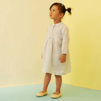 Bella Linen Dress - Sky