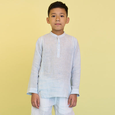 Arlo Linen Shirt - Sky