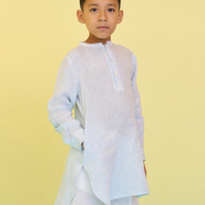 Zaki Linen Kurta - Sky