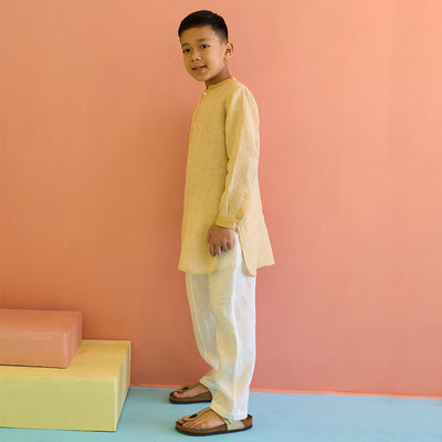 Zaki Linen Kurta - Amber