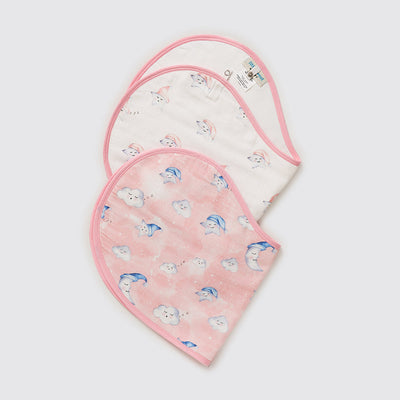 Celestial Pink Organic Burp Cloth/Bib Set