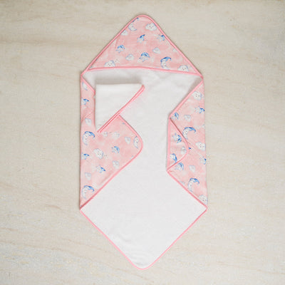 Celestial Pink Organic Muslin Hooded Towel