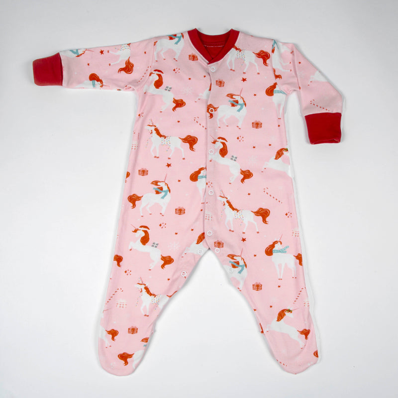Christmas Unicorn Long-Sleeved Onesie