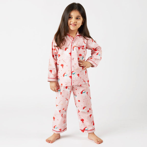 Flannel Christmas Unicorn Pajama Set