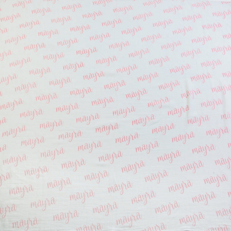 Personalized Name Organic Swaddle (Petal Pink)