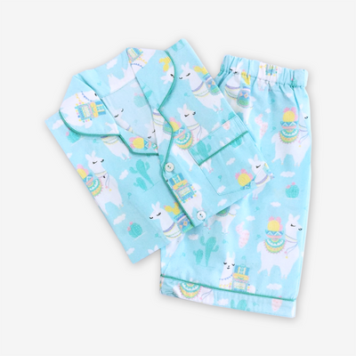 Organic Llama Love Shorts Set For Kids