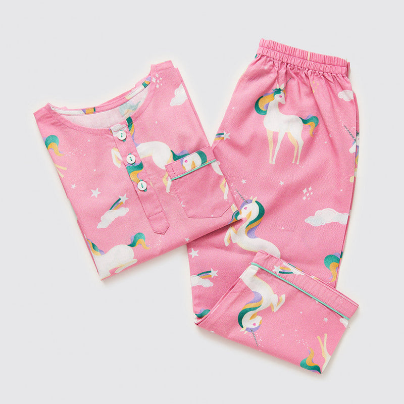 Unicorns Organic Pajama Set For Kids