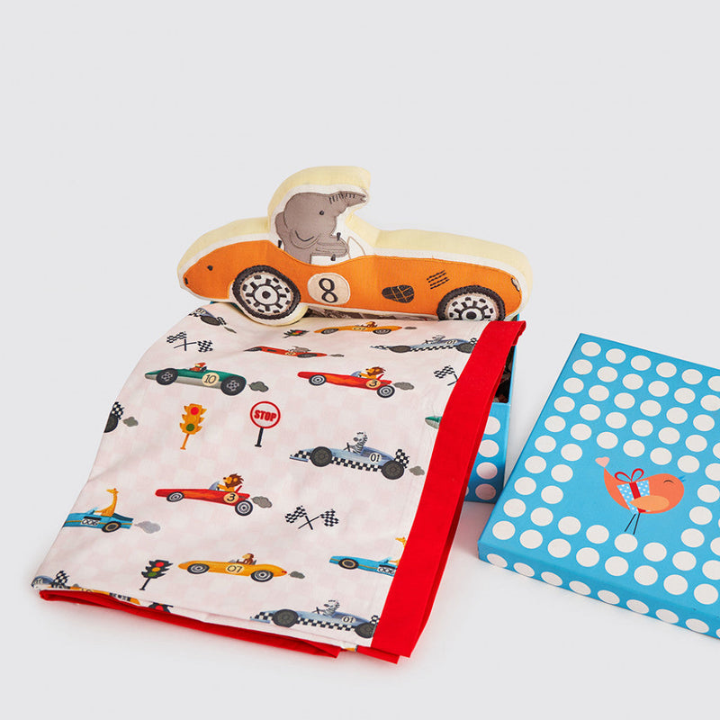 Snuggle Time Crib Gift Set (Racing Cars)